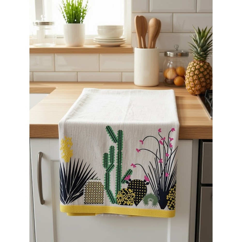 Charley Harper Todd Oldham Fishs Eddy Cactus Desert Linen Cotton Tea Towel